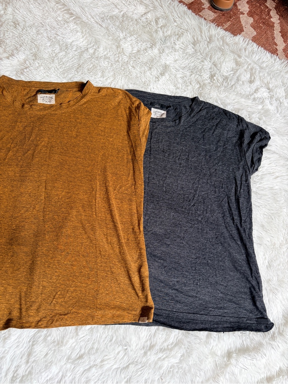 Prana Women's Mustard & Charcoal Relaxed Crew Neck Tops